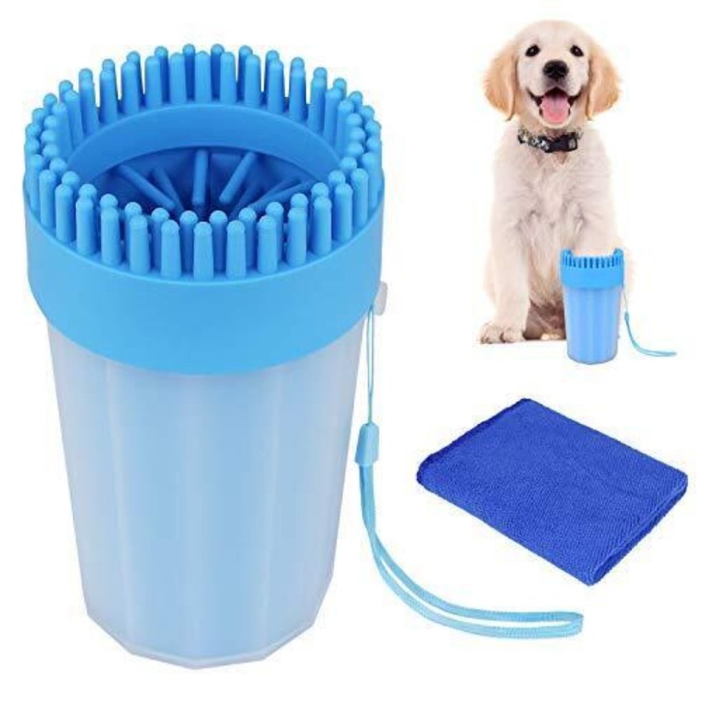 Portable Dog Paw Washer Paw Cleaner Cup Pet Grooming Blue - Medium